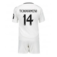 Real Madrid Aurelien Tchouameni #14 Domáci Detský futbalový dres 2024-25 Krátky Rukáv (+ trenírky)